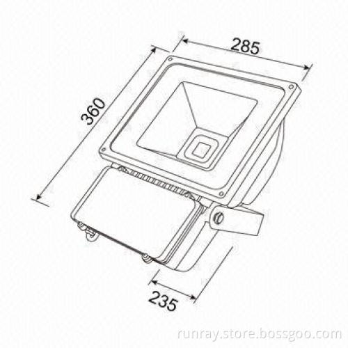 70W, LED Floodlight, 85 to 265V AC, IP65, Epistar or Chimei Chip, CE-certified, Aluminum Housing
